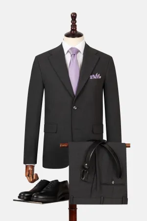Twill Pattern Dark Gray Suite