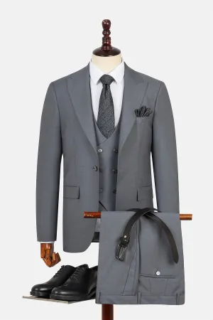 Twill Patterned Gray Suit