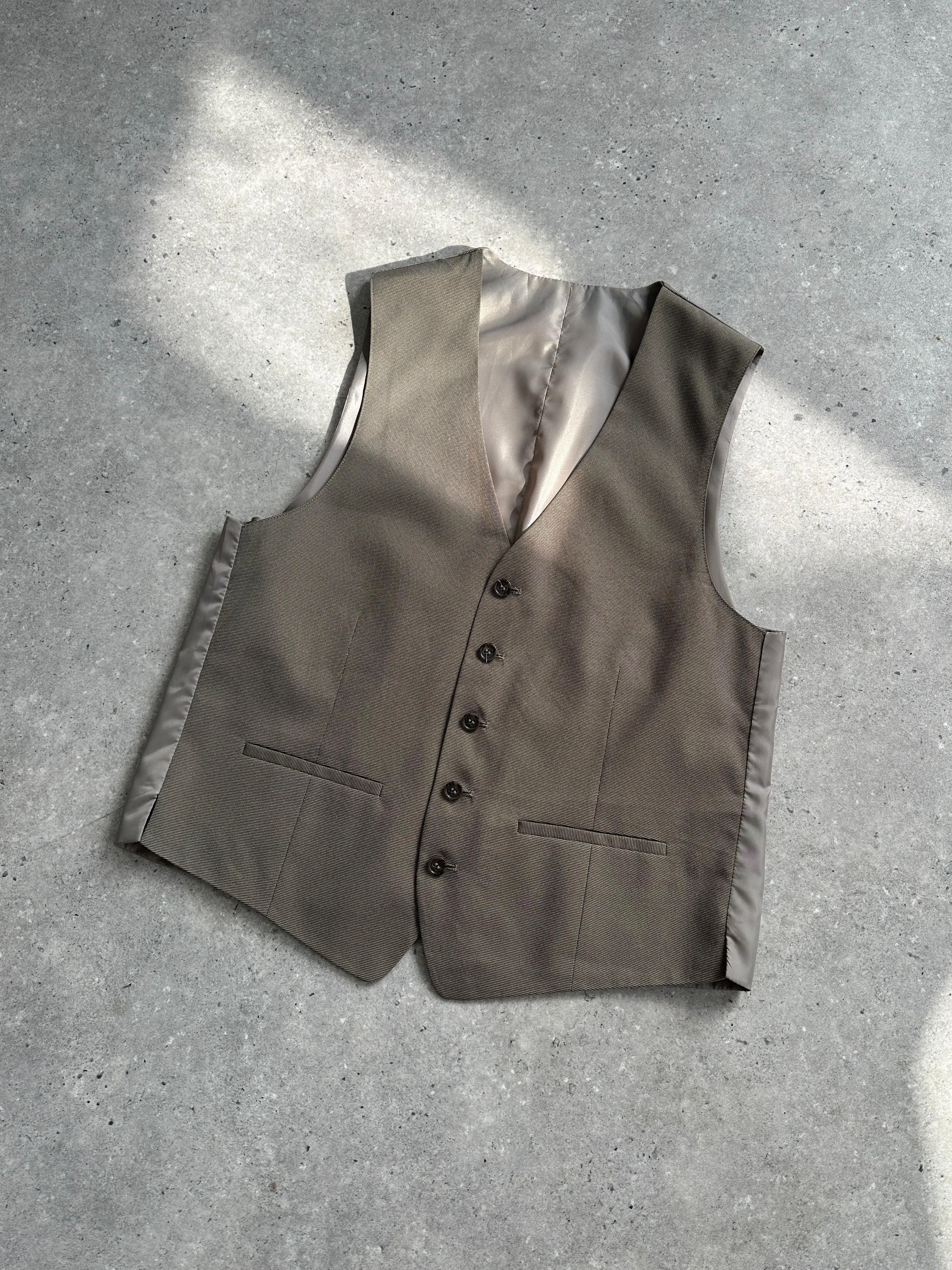 Vintage Elasticated Tailored Waistcoat - L