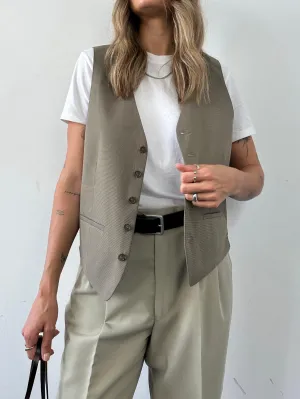 Vintage Elasticated Tailored Waistcoat - L