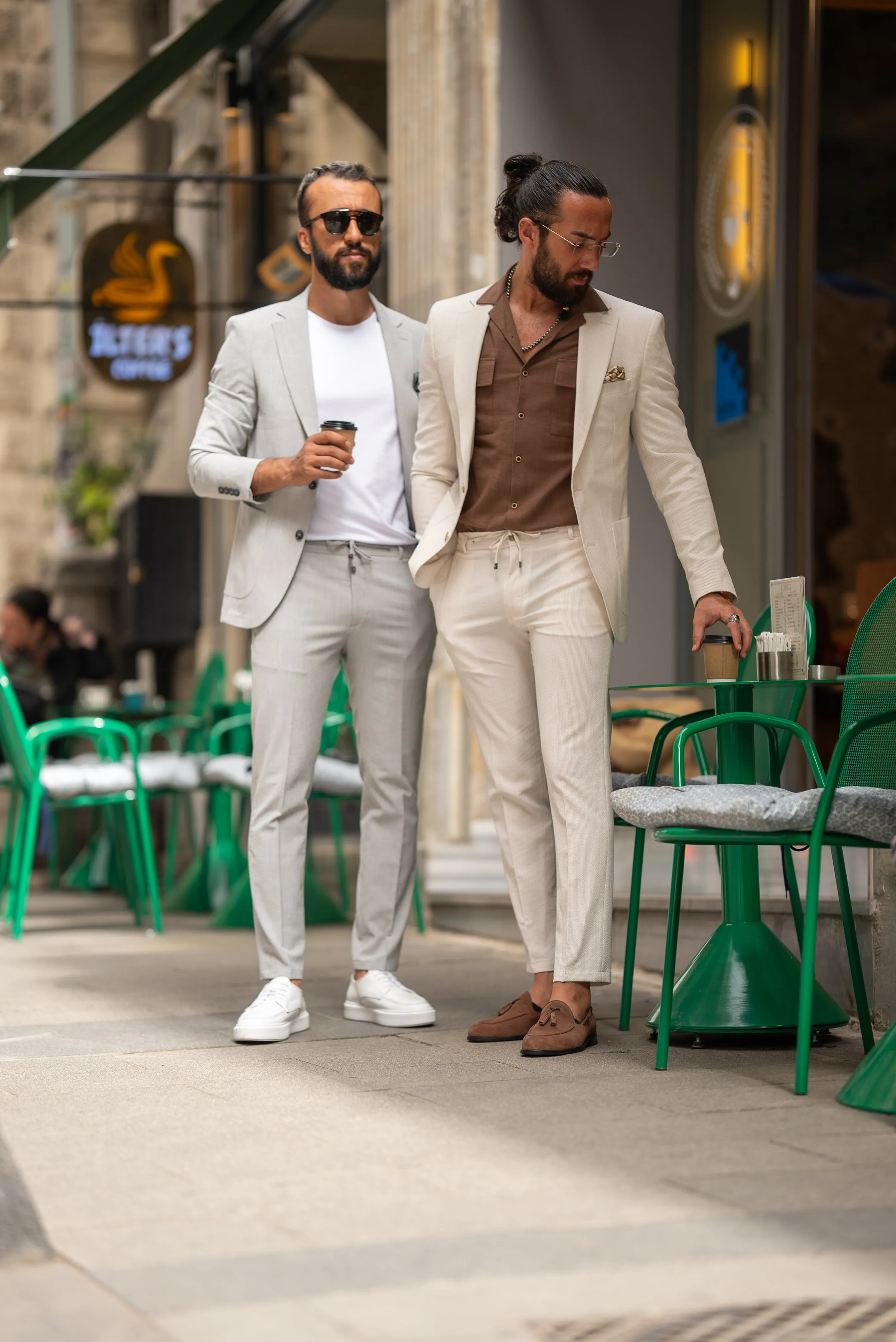 Watt Slim Fit Sport Cut Seersucker Grey Suit