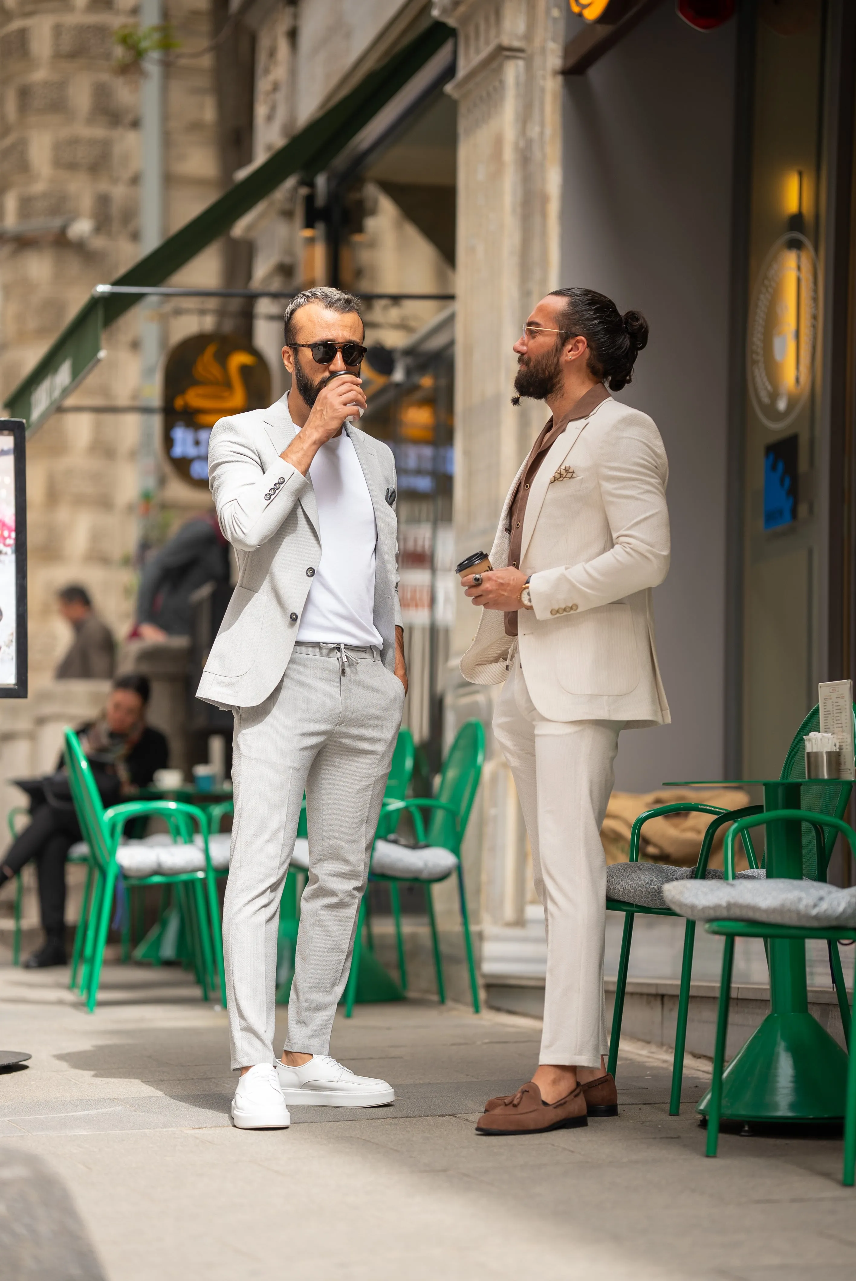 Watt Slim Fit Sport Cut Seersucker Grey Suit
