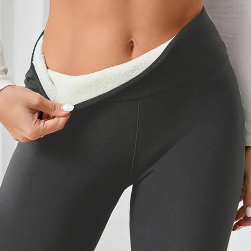 Women Thermal Fleece Lined High Waist Warm
