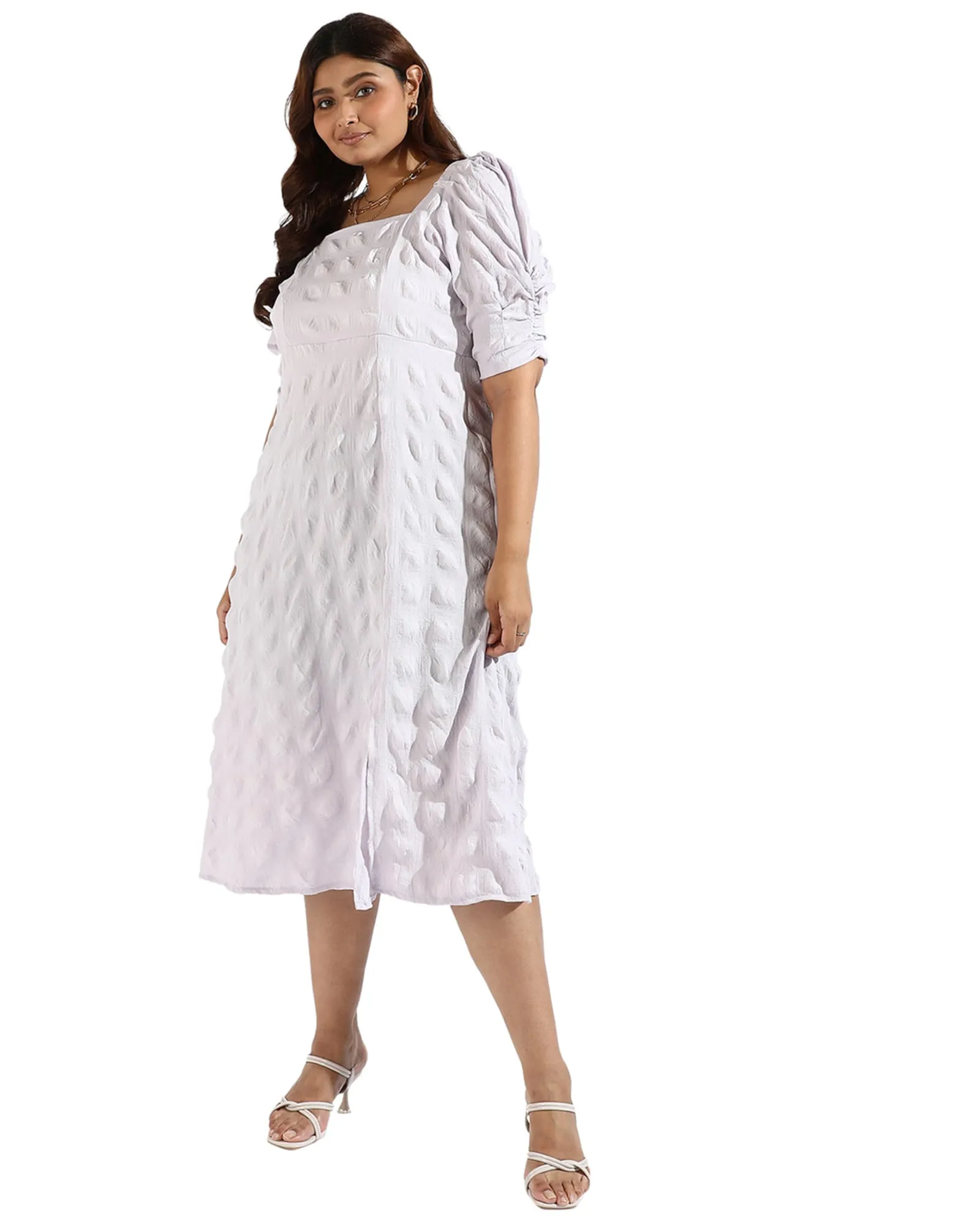 Women White Side Slit Dresses | Purple