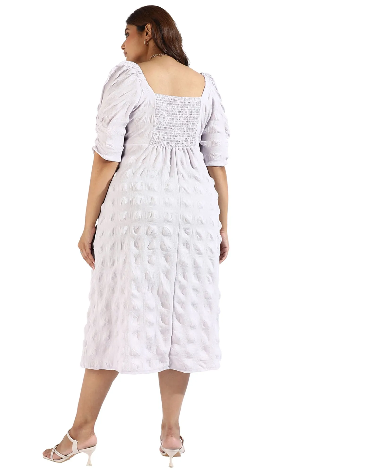 Women White Side Slit Dresses | Purple