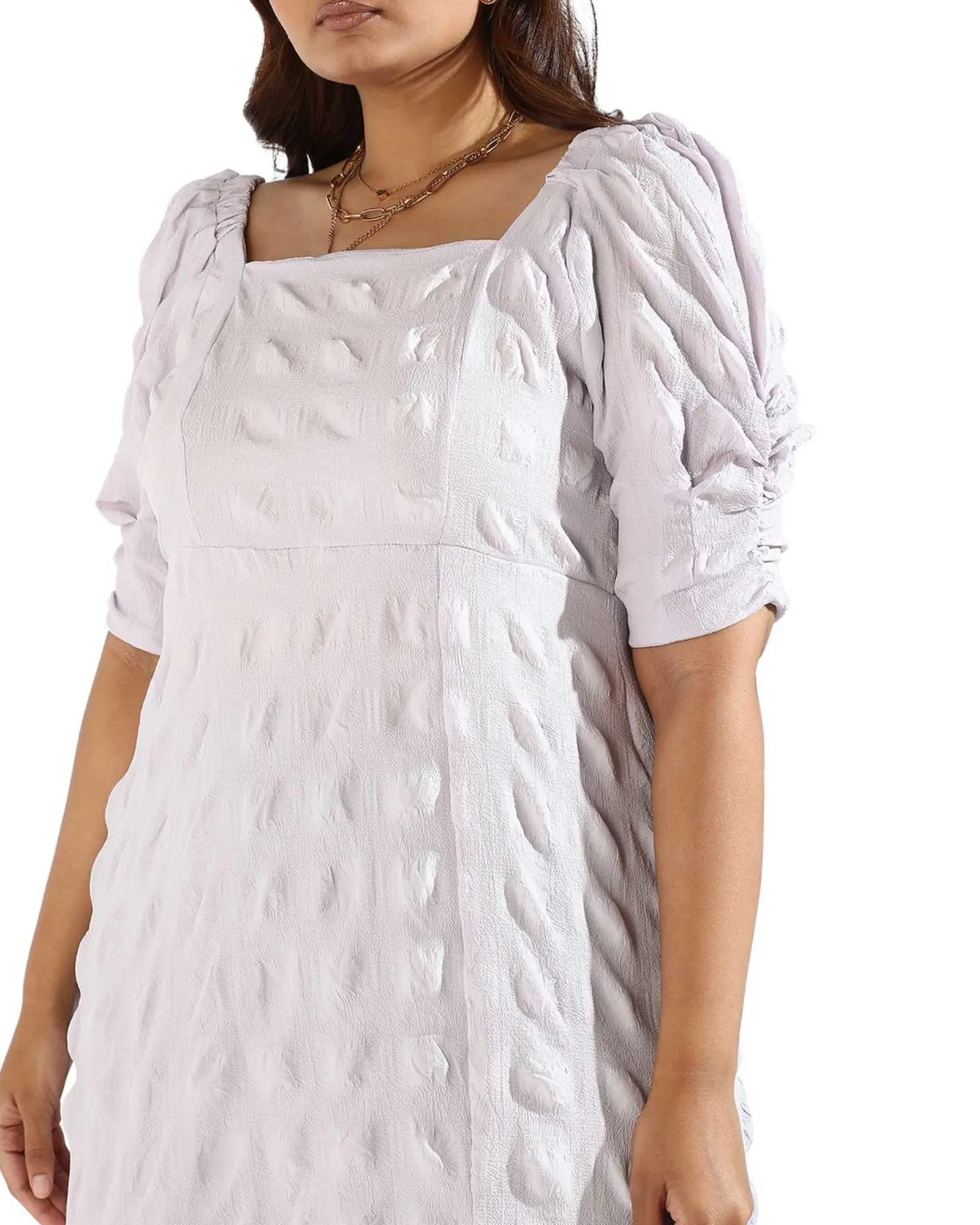 Women White Side Slit Dresses | Purple