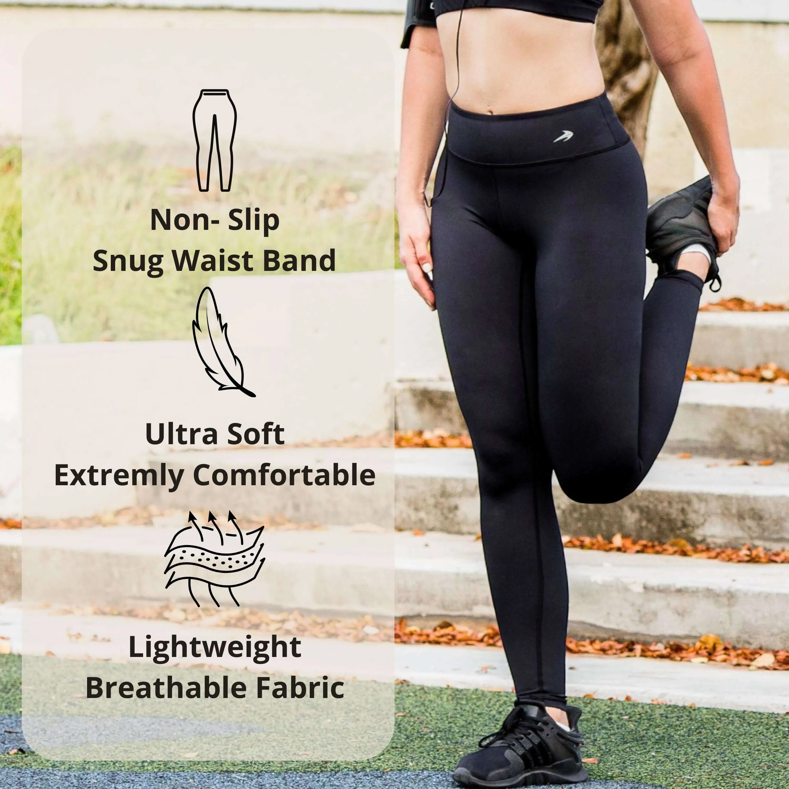 Women's Compression Leggings - Blue Flowers