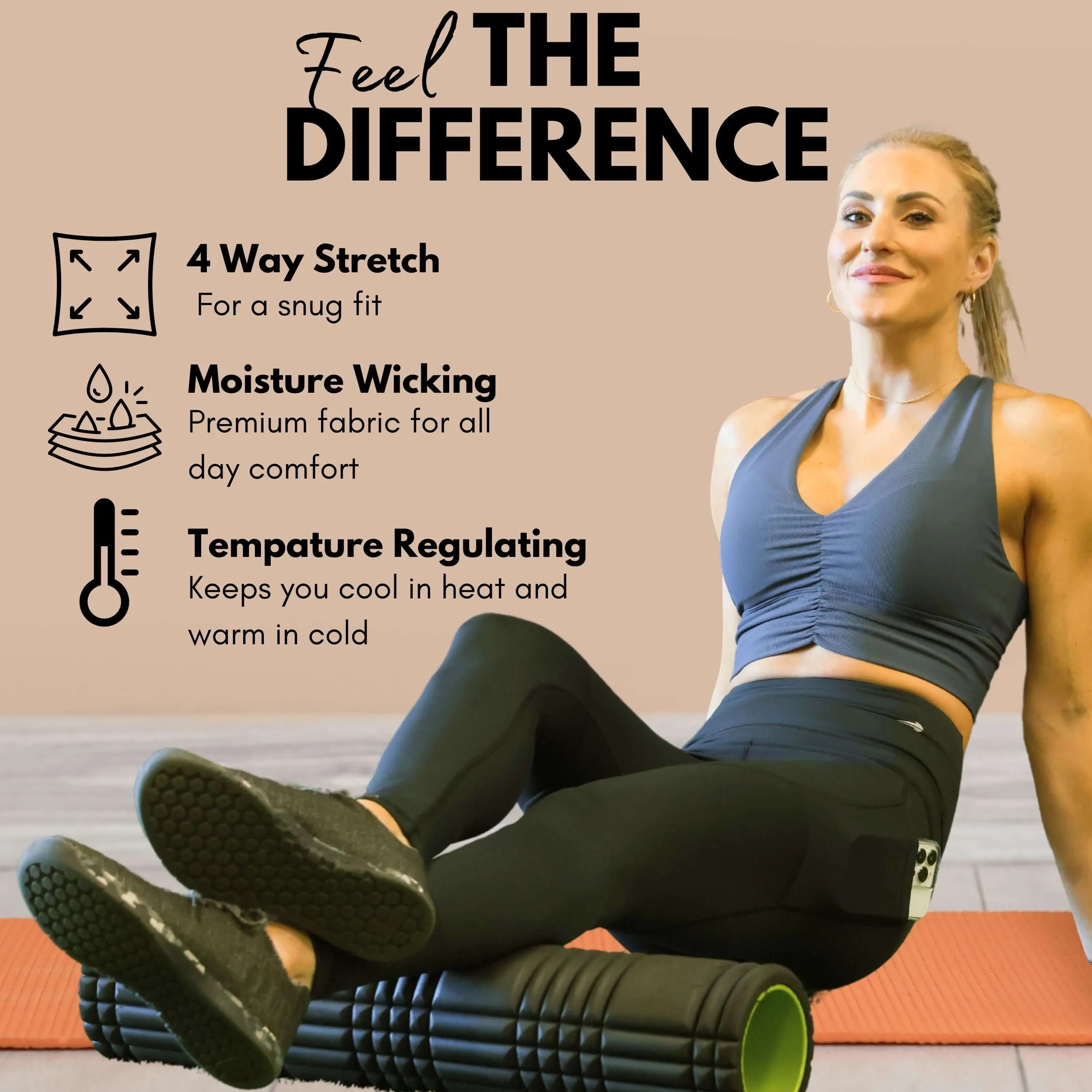 Women's Compression Leggings - Blue Flowers
