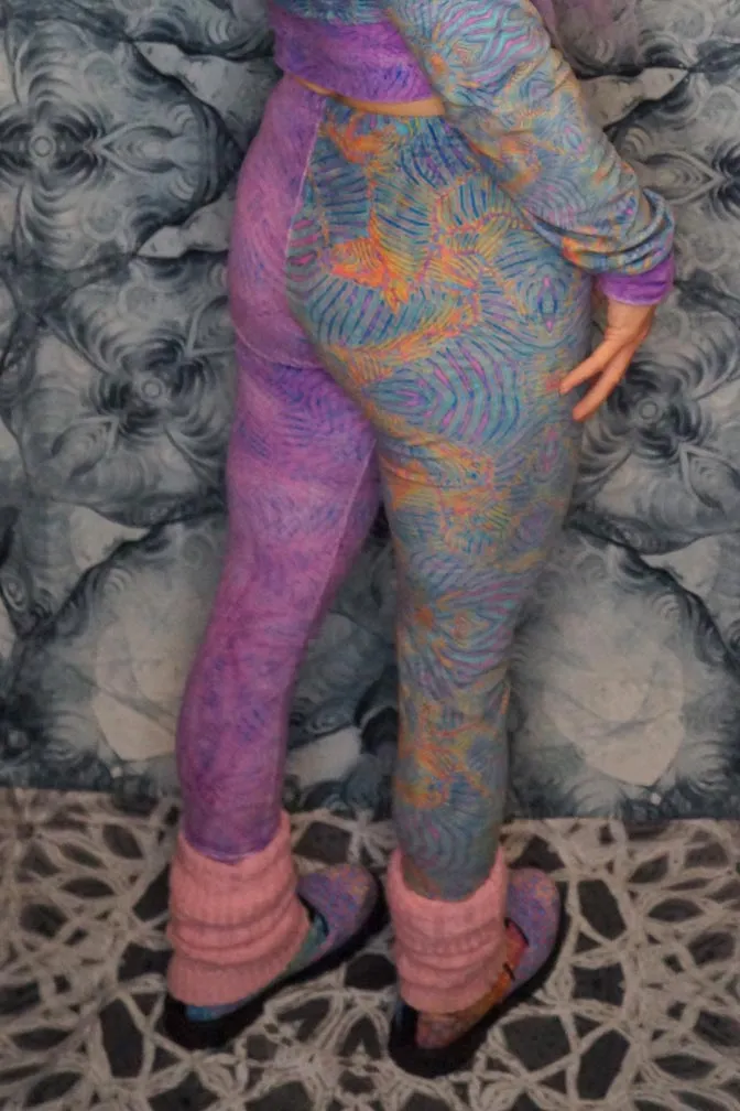 Zebra Rainbow Velvet Leggings